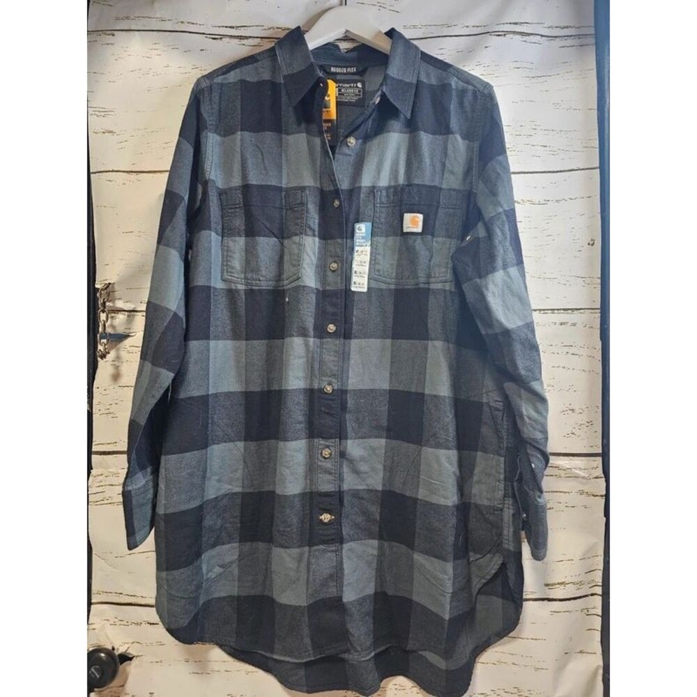 Carhartt Women’s XL Rugged Flex Buffalo Plaid Flannel Shirt NWT